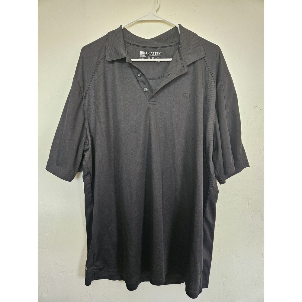Ariat Tek Men's Short Sleeve Polo, Black, Size XL
